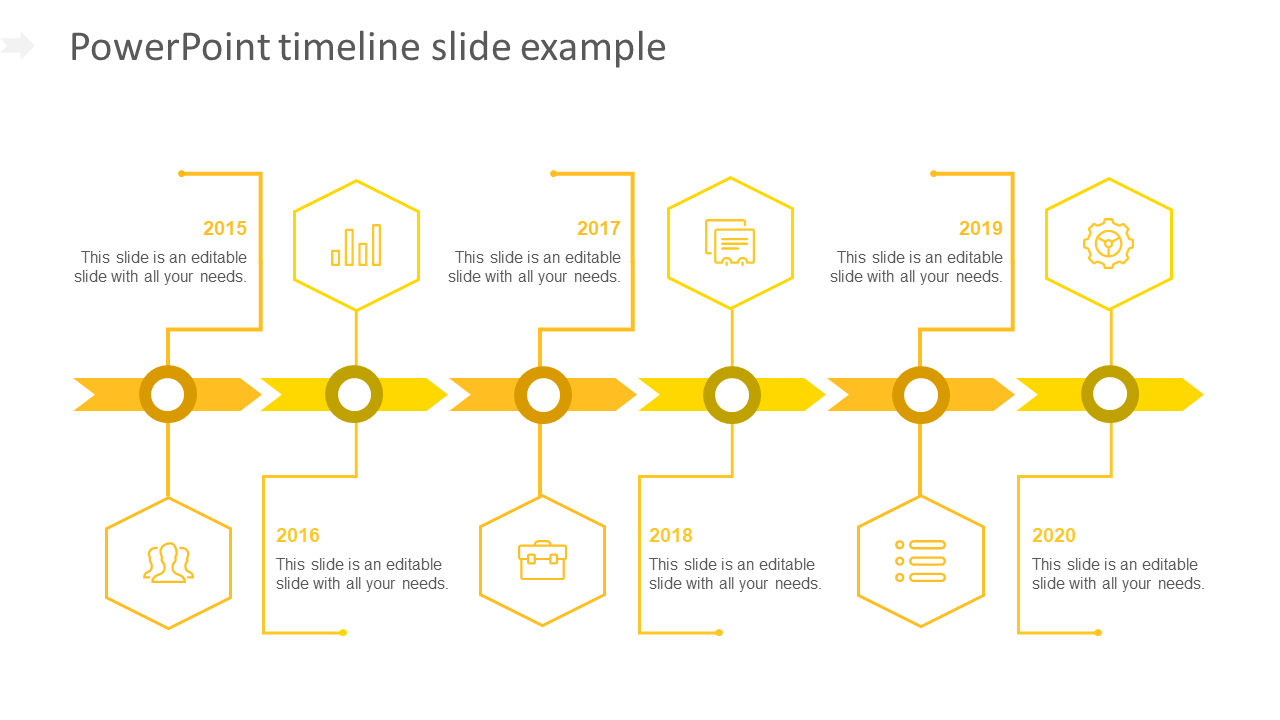 powerpoint timeline slide example-yellow